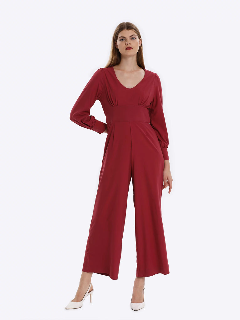 fuchsia wide leg jumpsuit