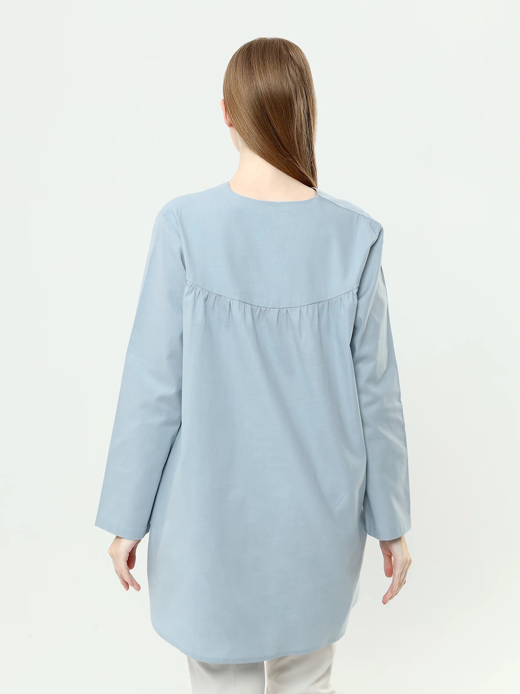 light blue tunic top