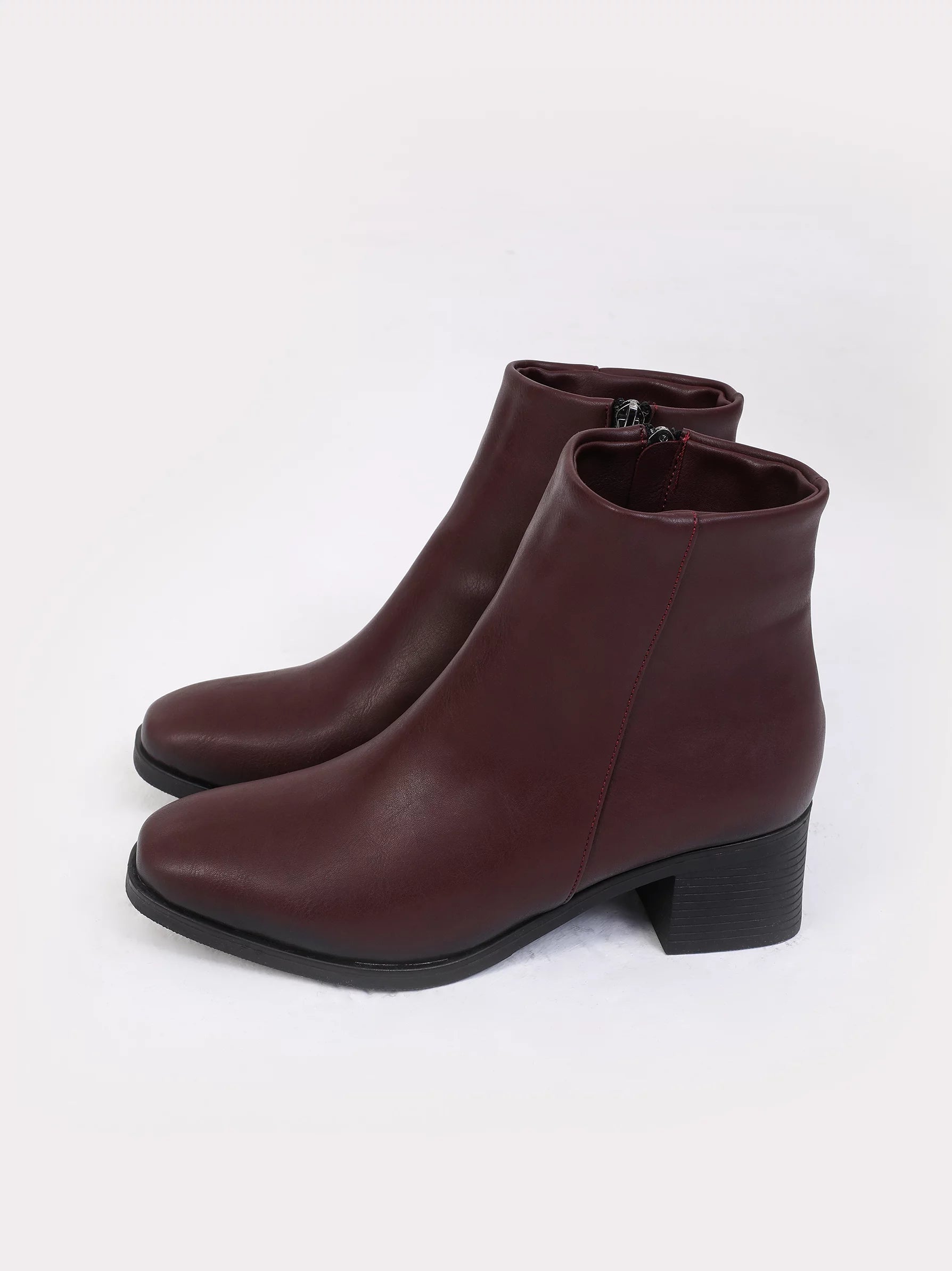 Low Heel Burgundy Ankle Boots Modora UK