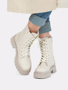 buy cream chunky boots online