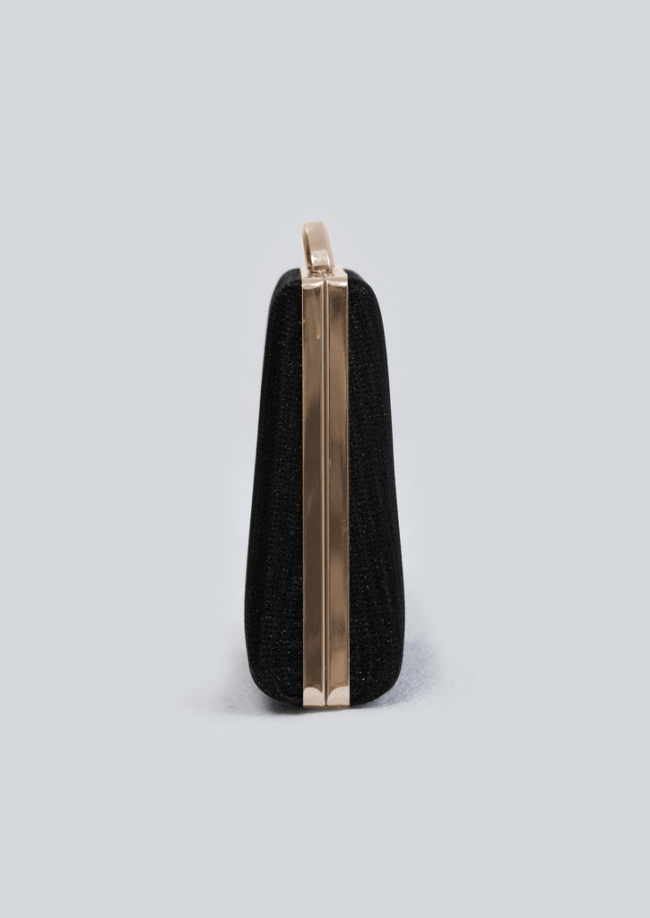 black glitter clutch bag uk