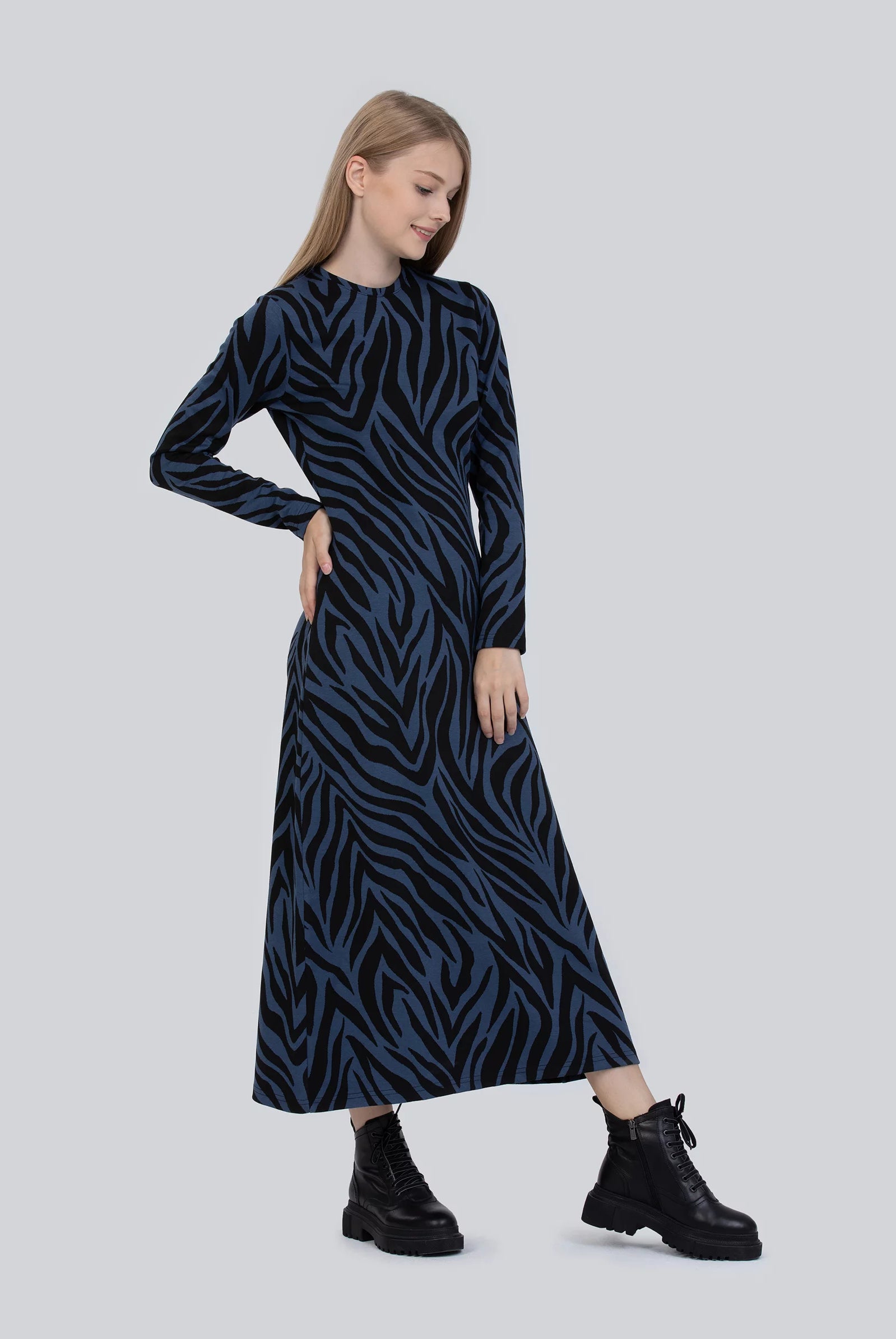 black zebra print dress