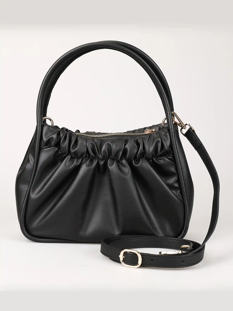black ruched bag