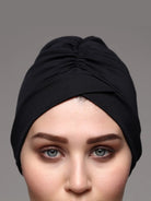 navy turban swiming hat