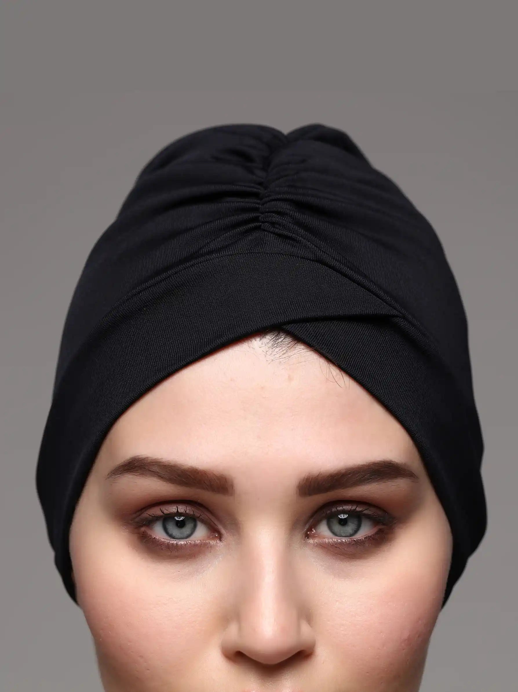 navy turban swiming hat