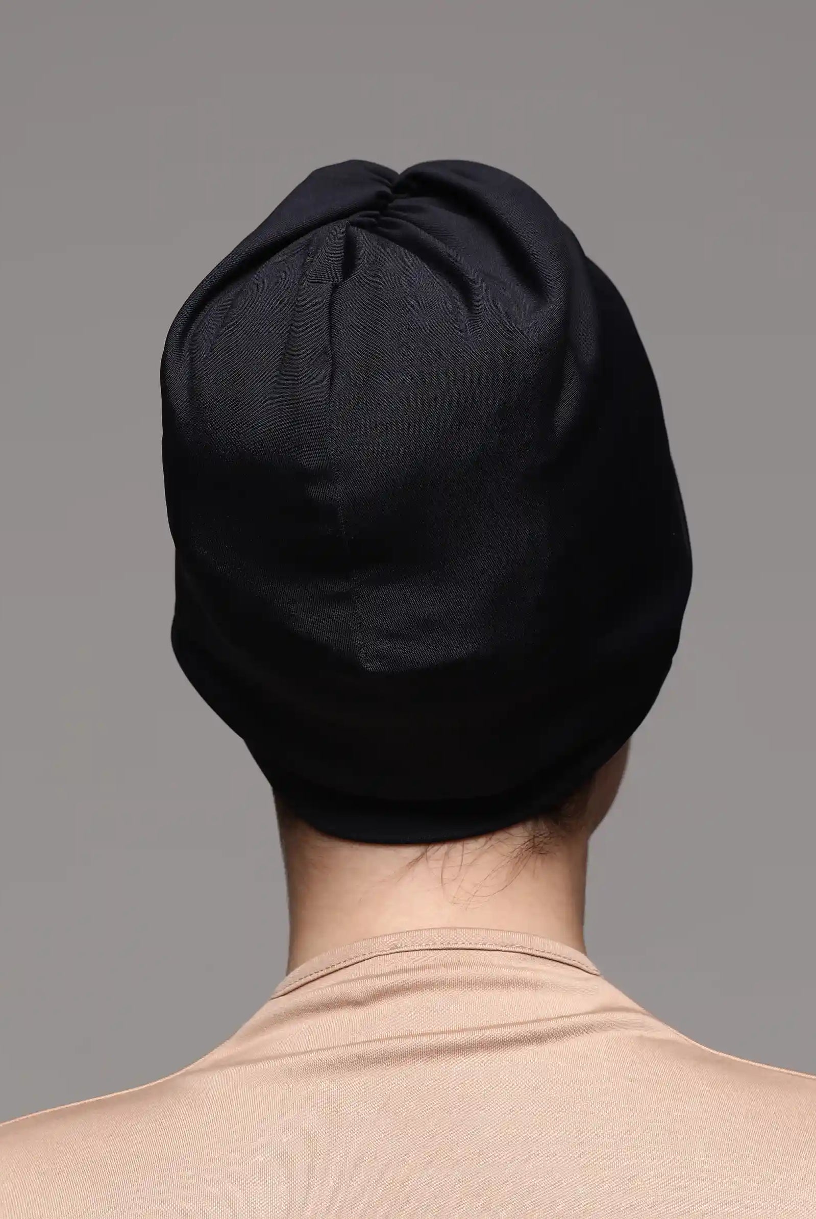 navy turban swim hat