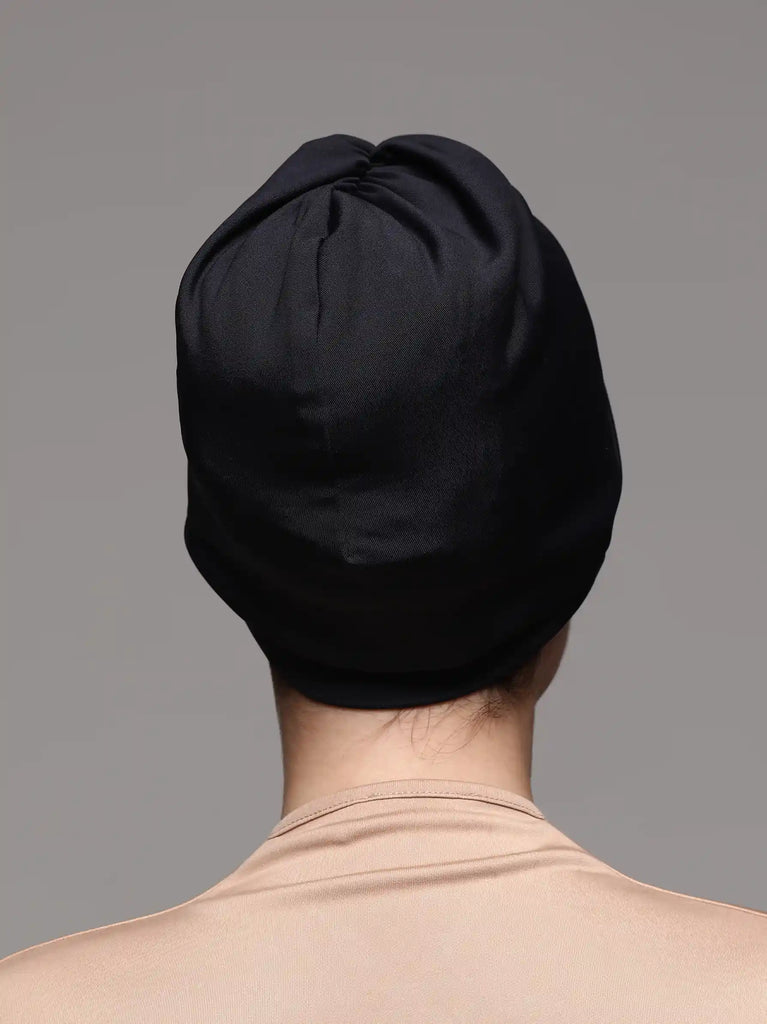 navy turban swim hat