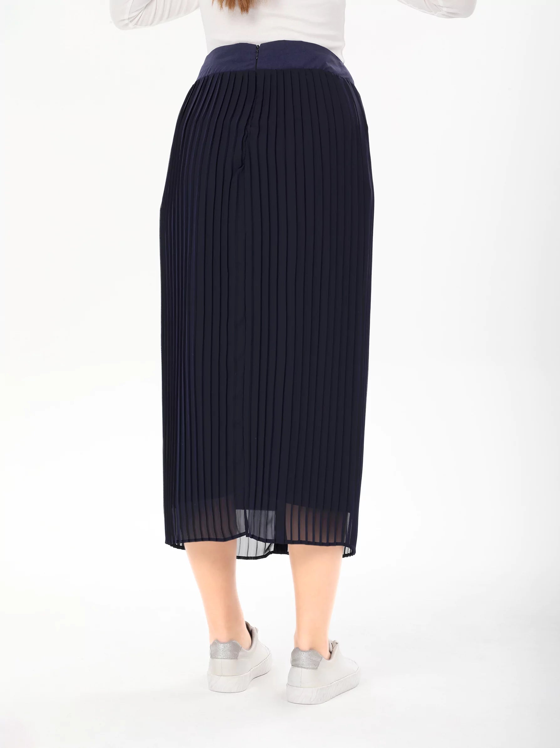 buy navy decorative button midi skirt uk