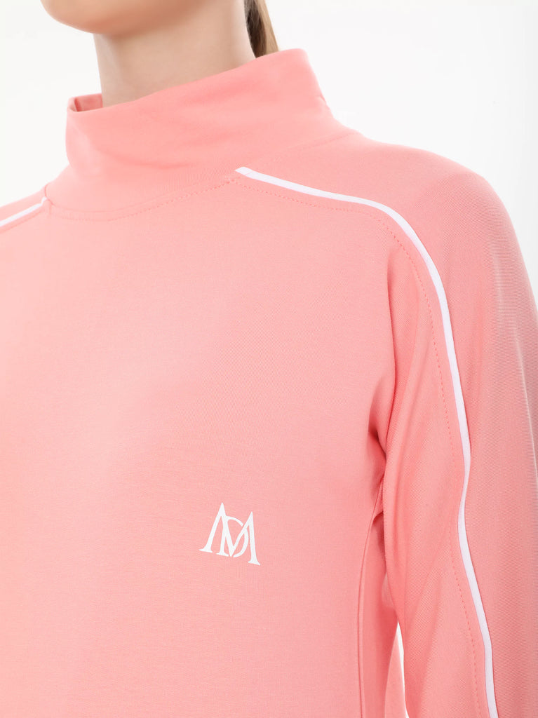 women peach sweatshirt
