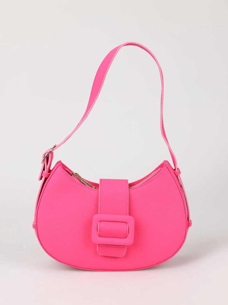 fuschia crescent bag		