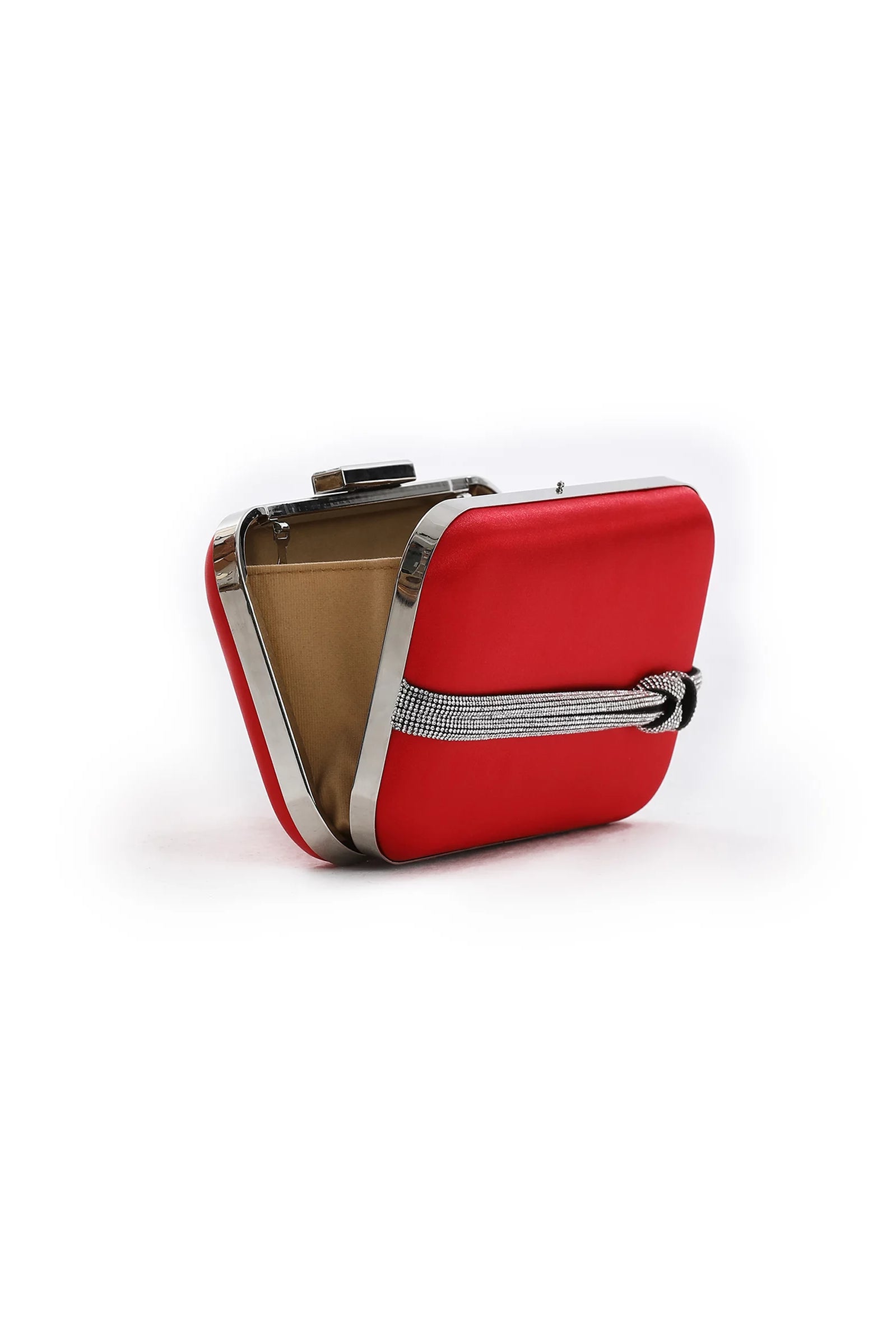 Red Satin Clutch Bag