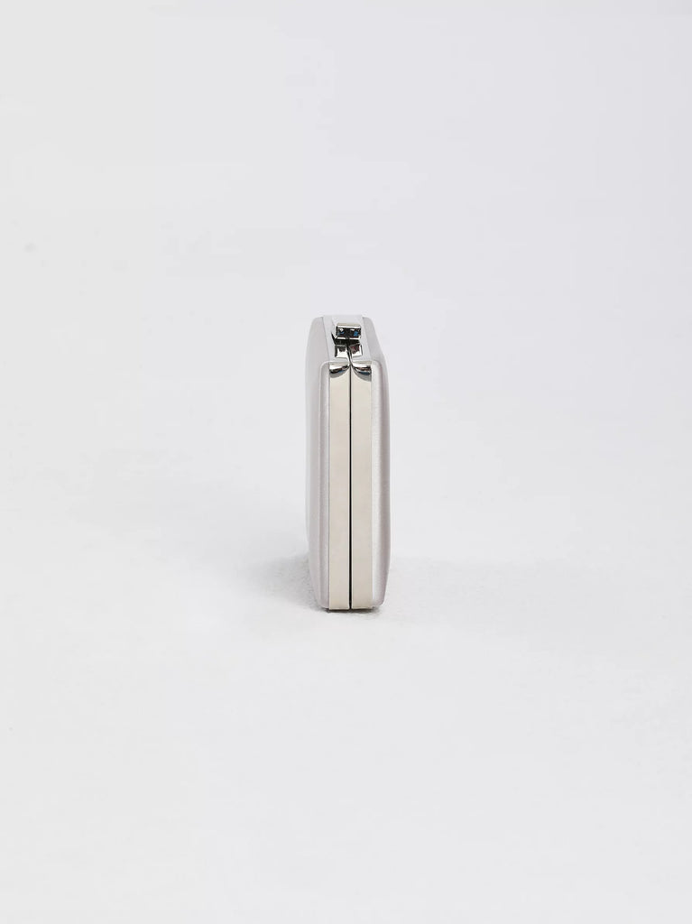 womens silver satin bag
