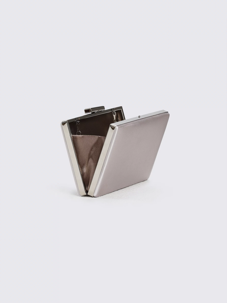 silver clutch bag