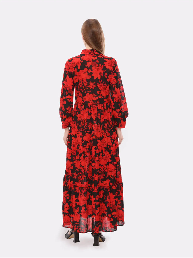shirt collar maxi dress