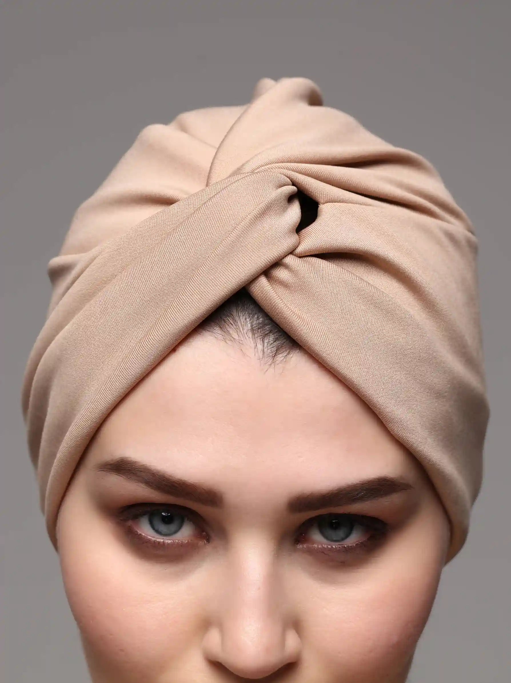 beige knot turban uk