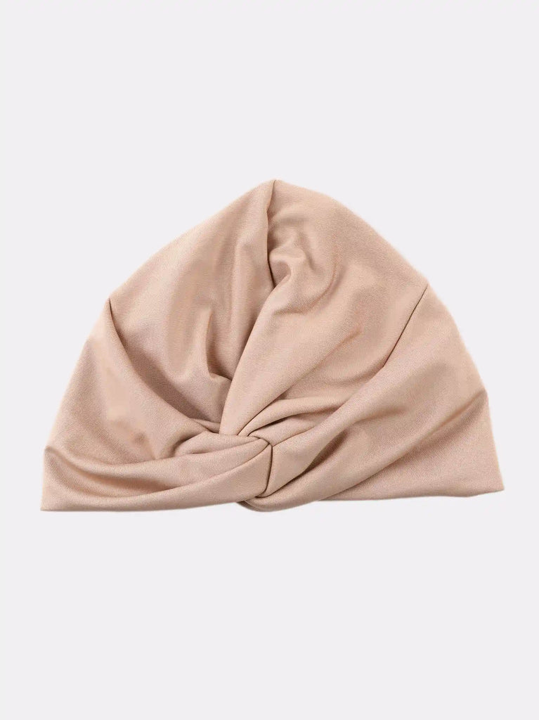 beige swim turban