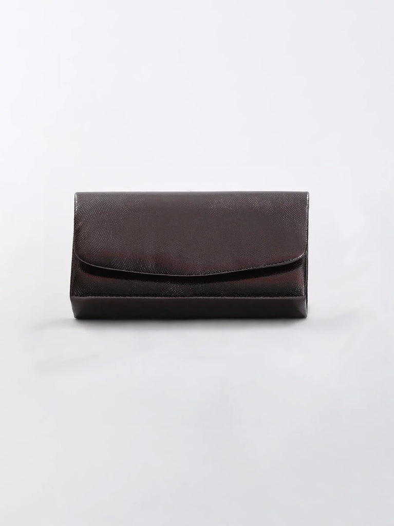 metallic bronze clutch bag