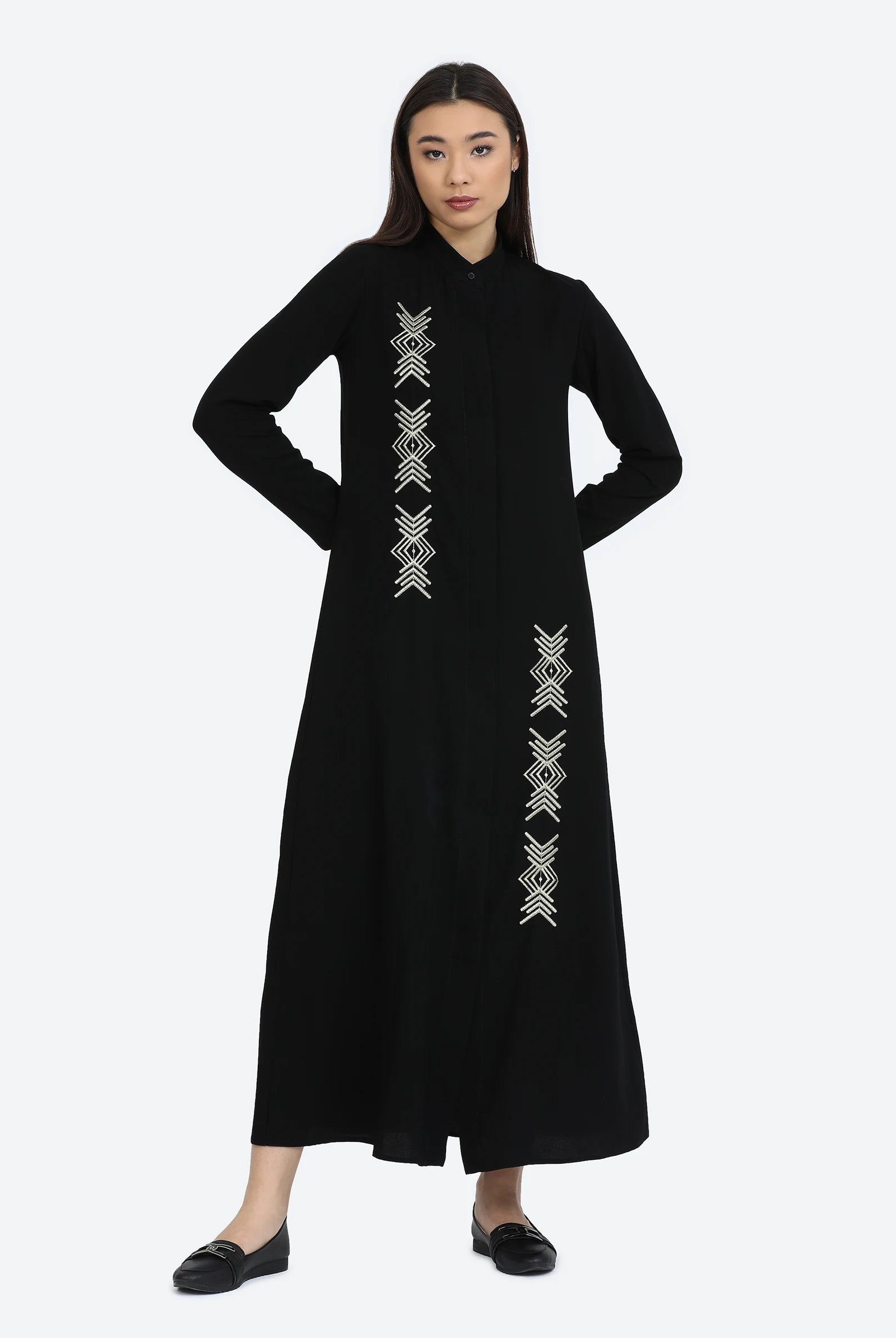embroidered abaya dress