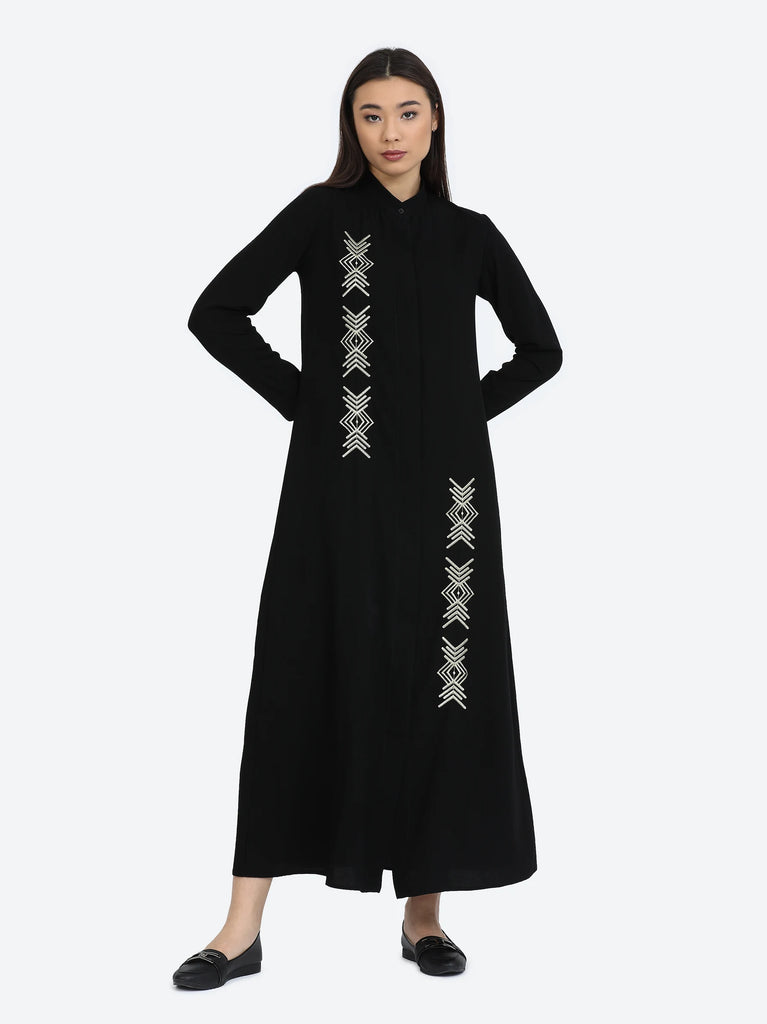 embroidered abaya dress