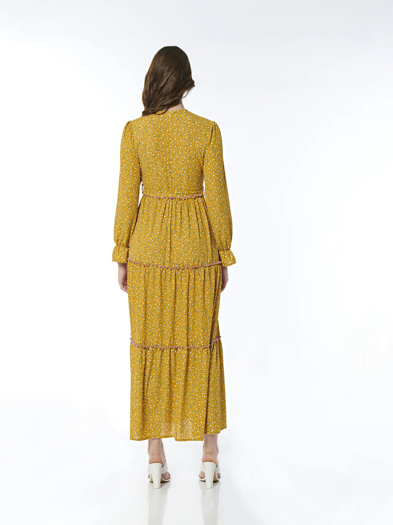 belted floral dress