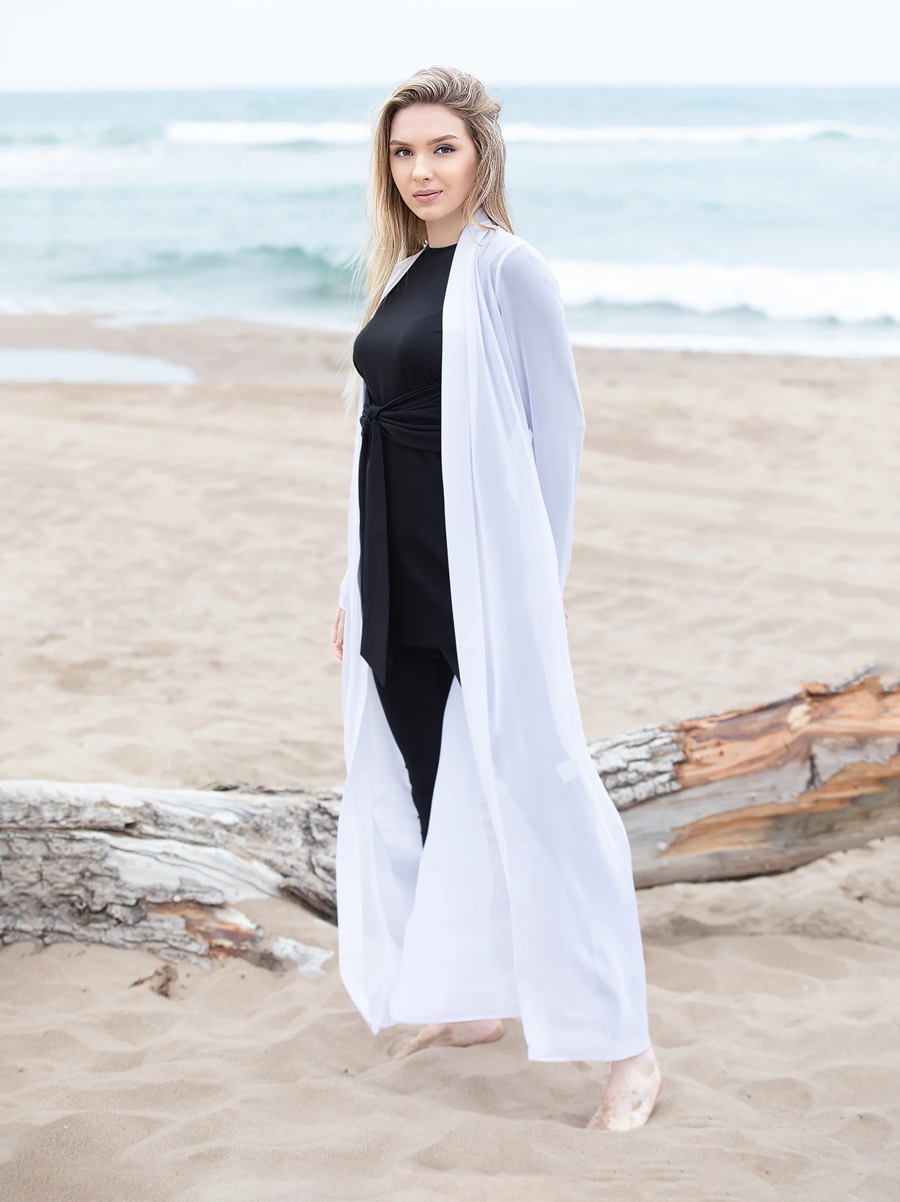 White Sheer Kimono Buy Women s White Chiffon Kimono UK Modora UK