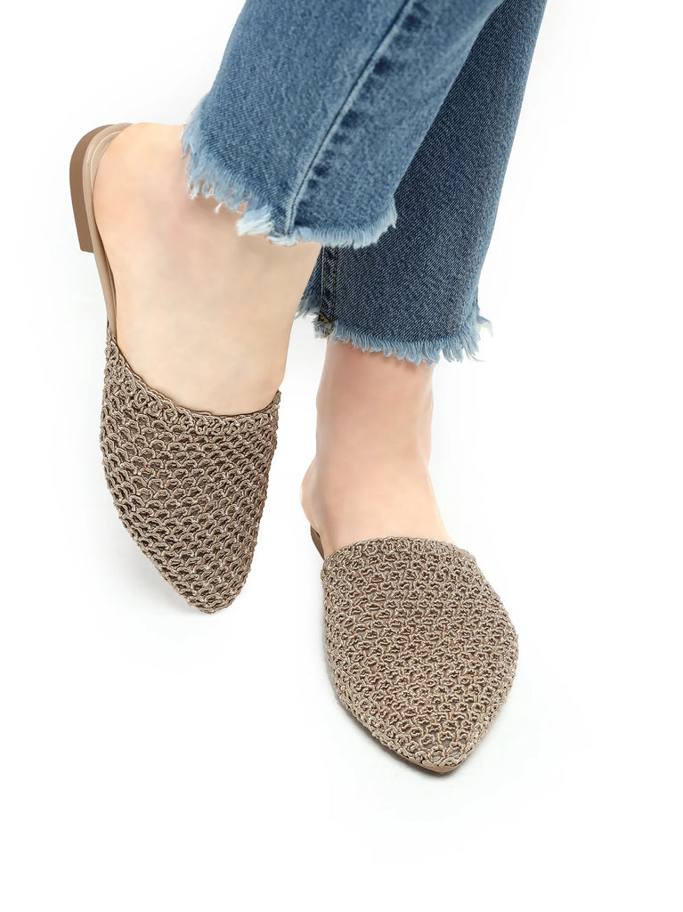 beige mule slipper