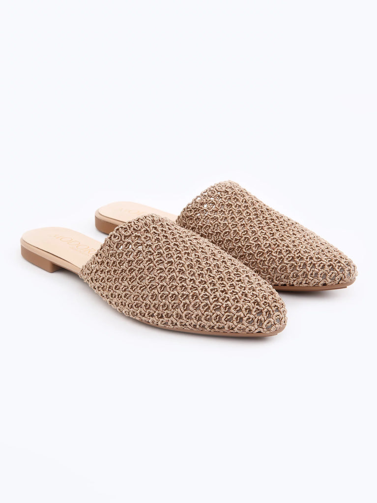 beige mule slippers for women