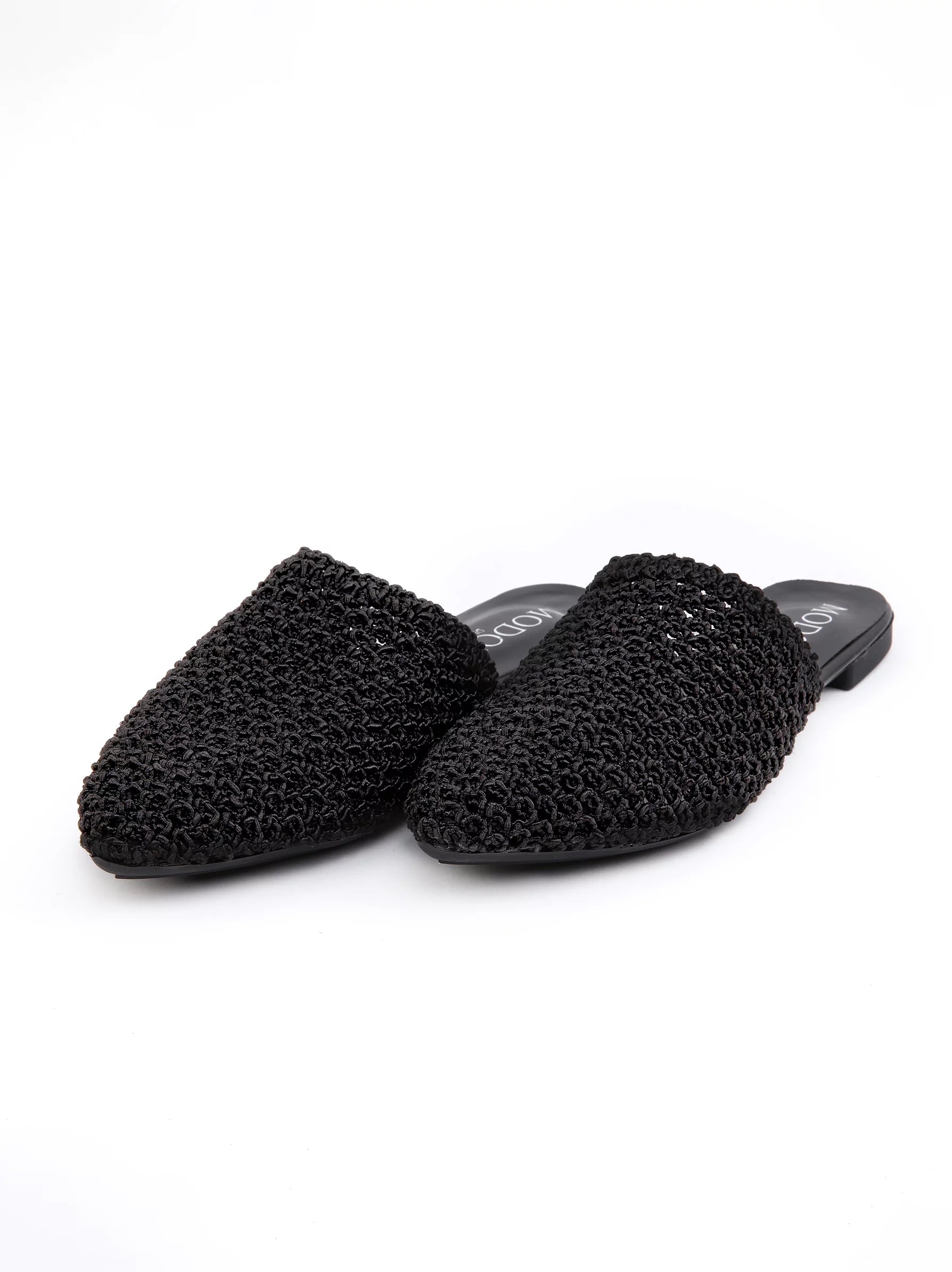 Ladies black 2025 mule slippers