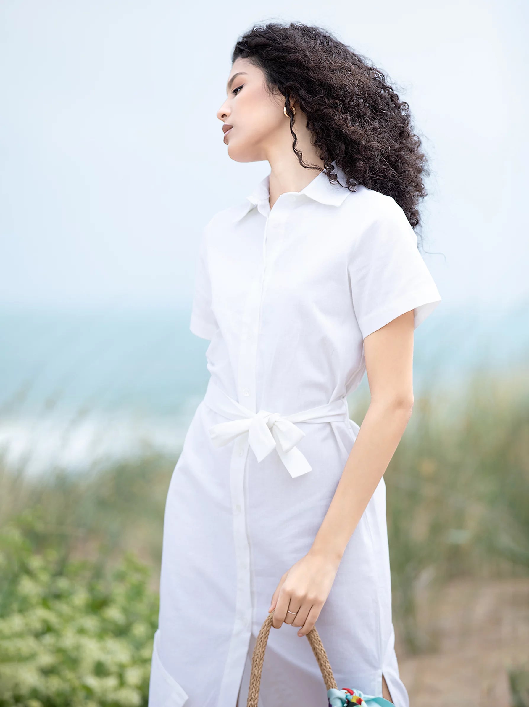 white midi dress