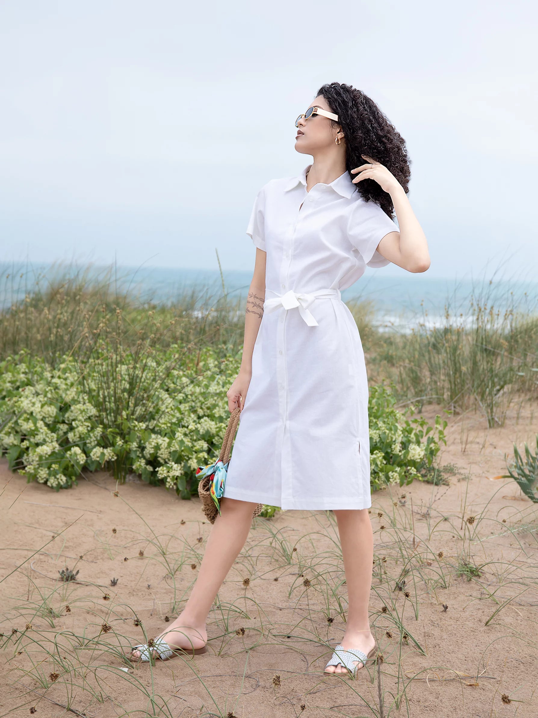 white shirt dress