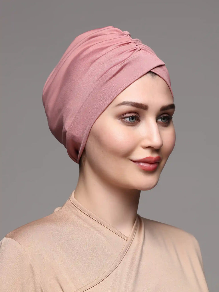 pink swim turban cap