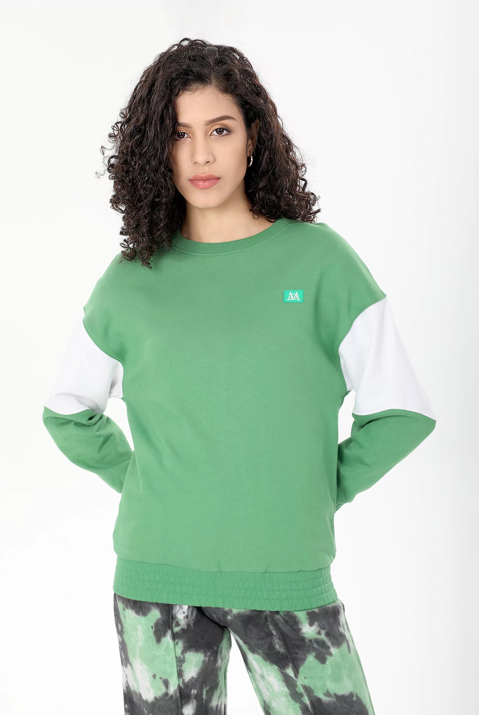 women green sweatshirt