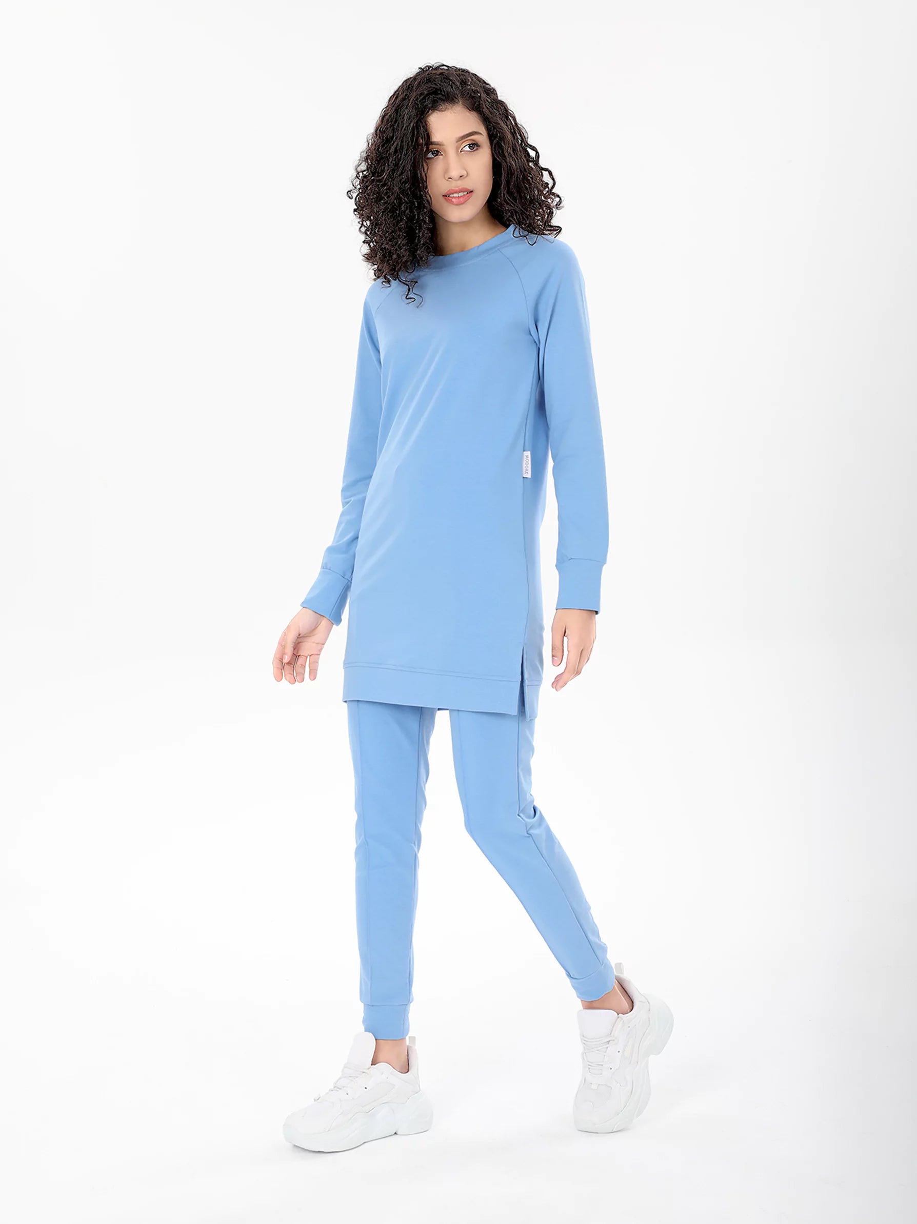 Women Blue Longline Sweatshirts UK Buy Online Babyblue Sweatshirt Modora UK