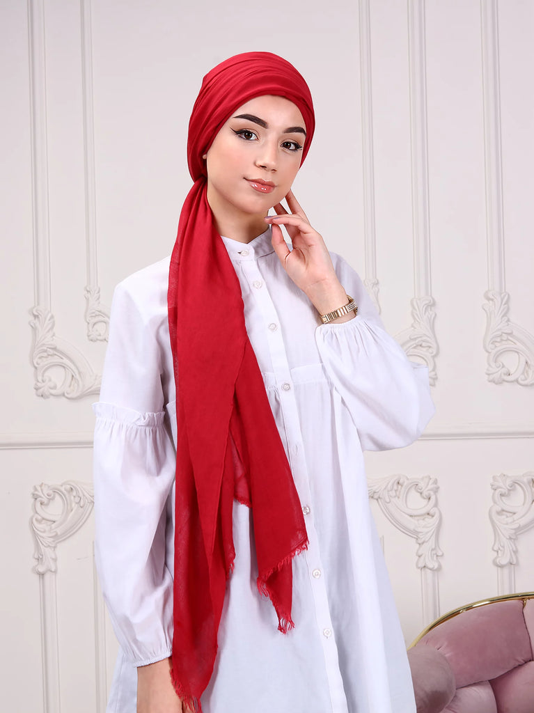 Red modal scarf