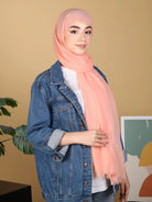 peach colour hijab