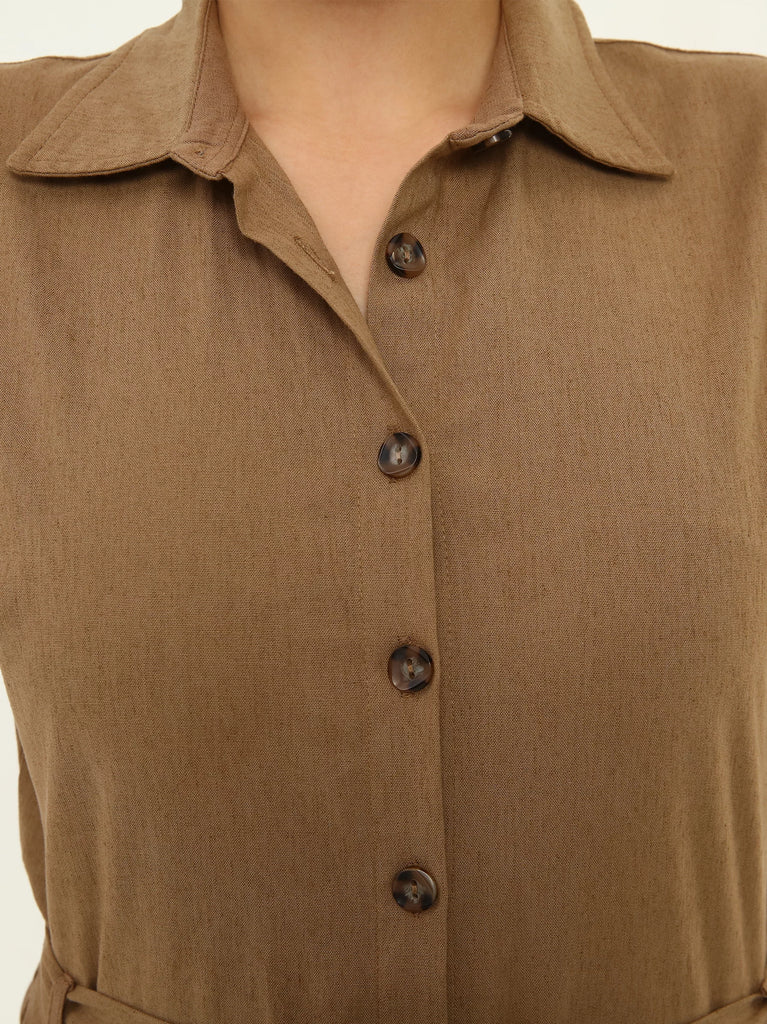linen utility jumpsuit