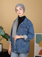 grey tassel hijab
