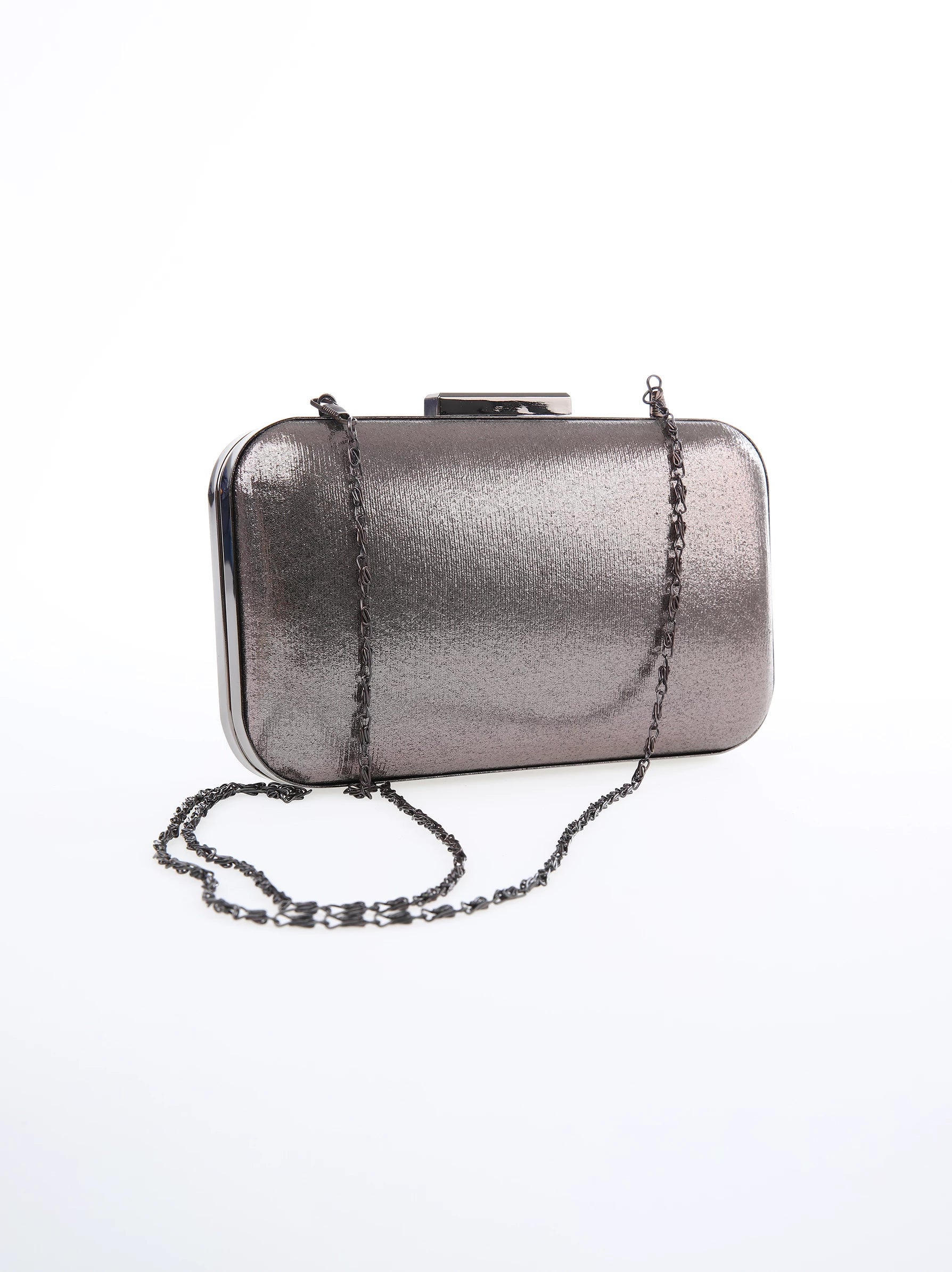 Grey metallic 2025 clutch bag