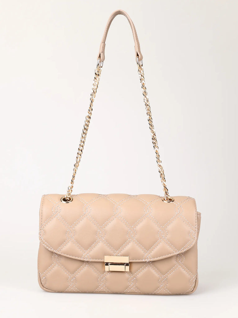 camel quilted bag