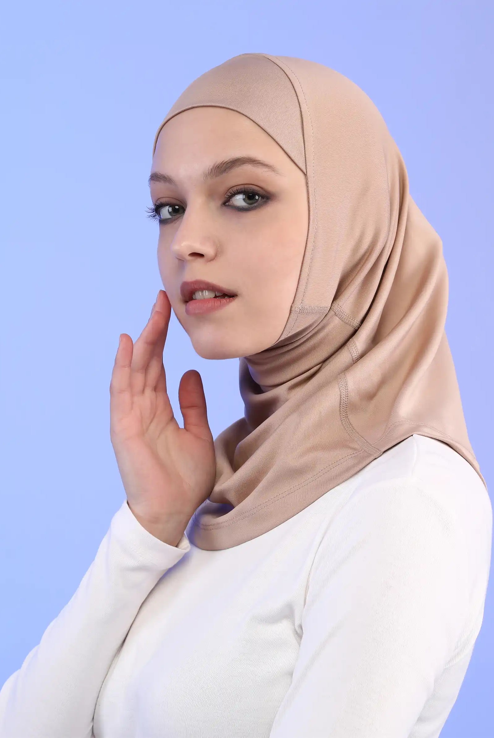 beige sports hijab