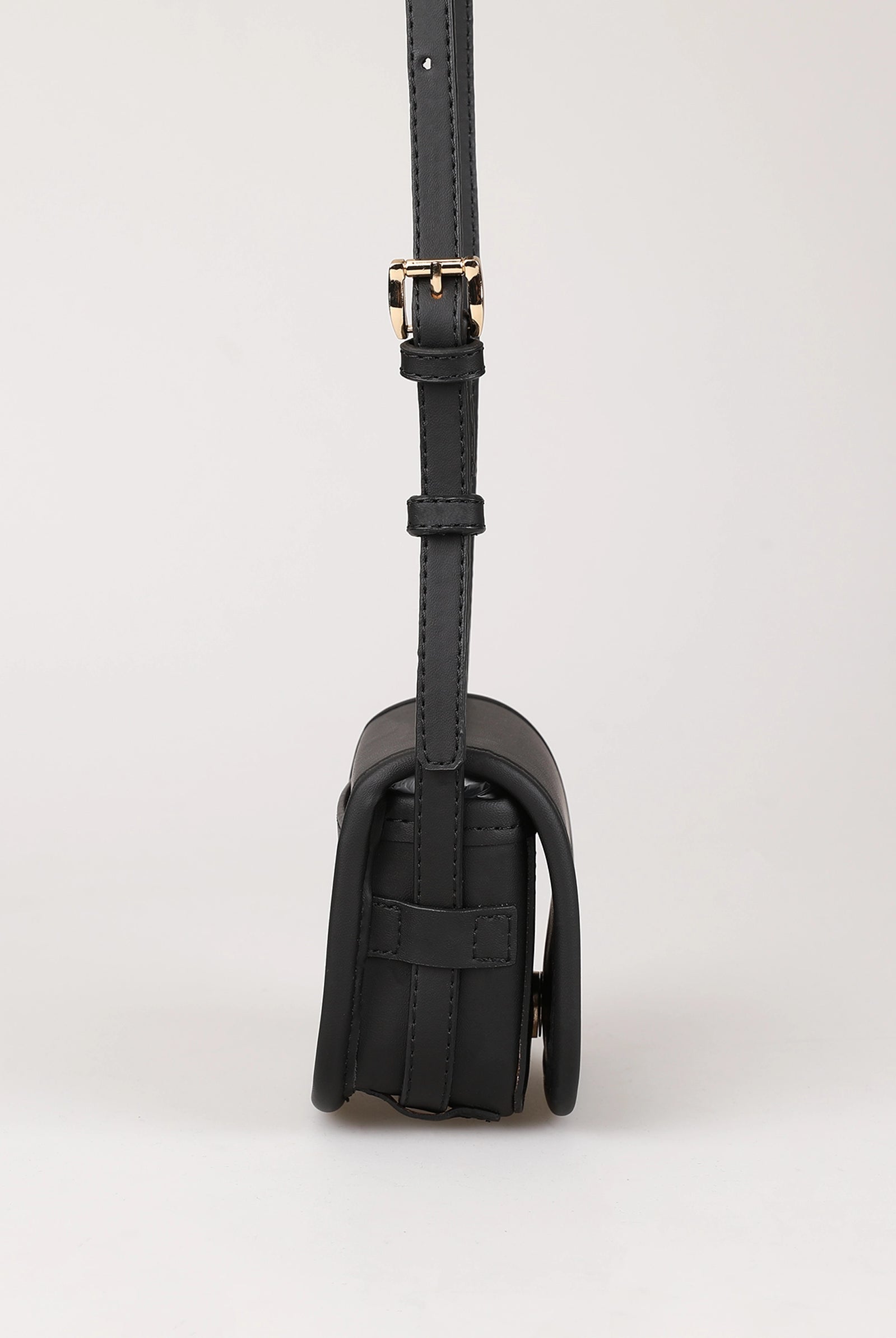 Black mini Textured Cross Body Bag