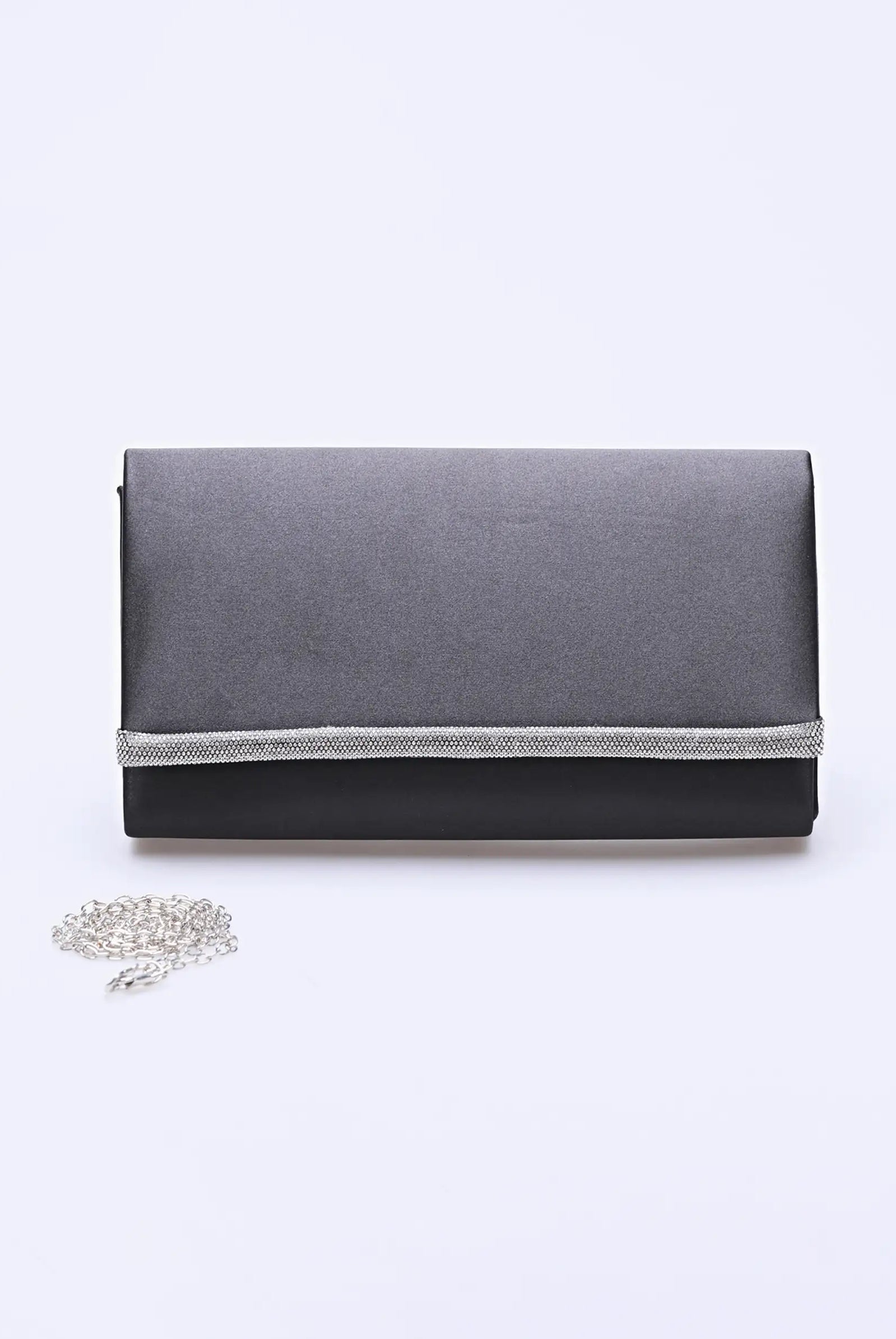 Grey sales satin clutch