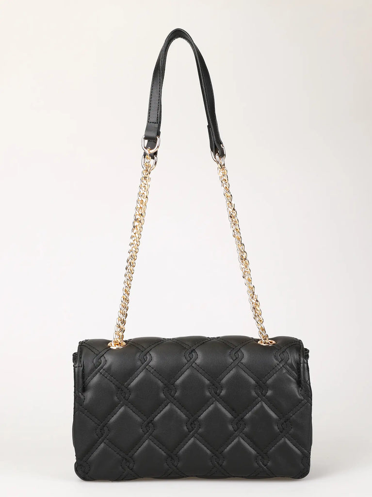 black quilted chain bag