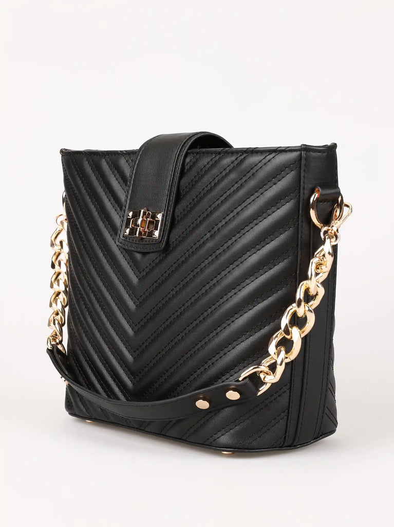 black quilted chain purse