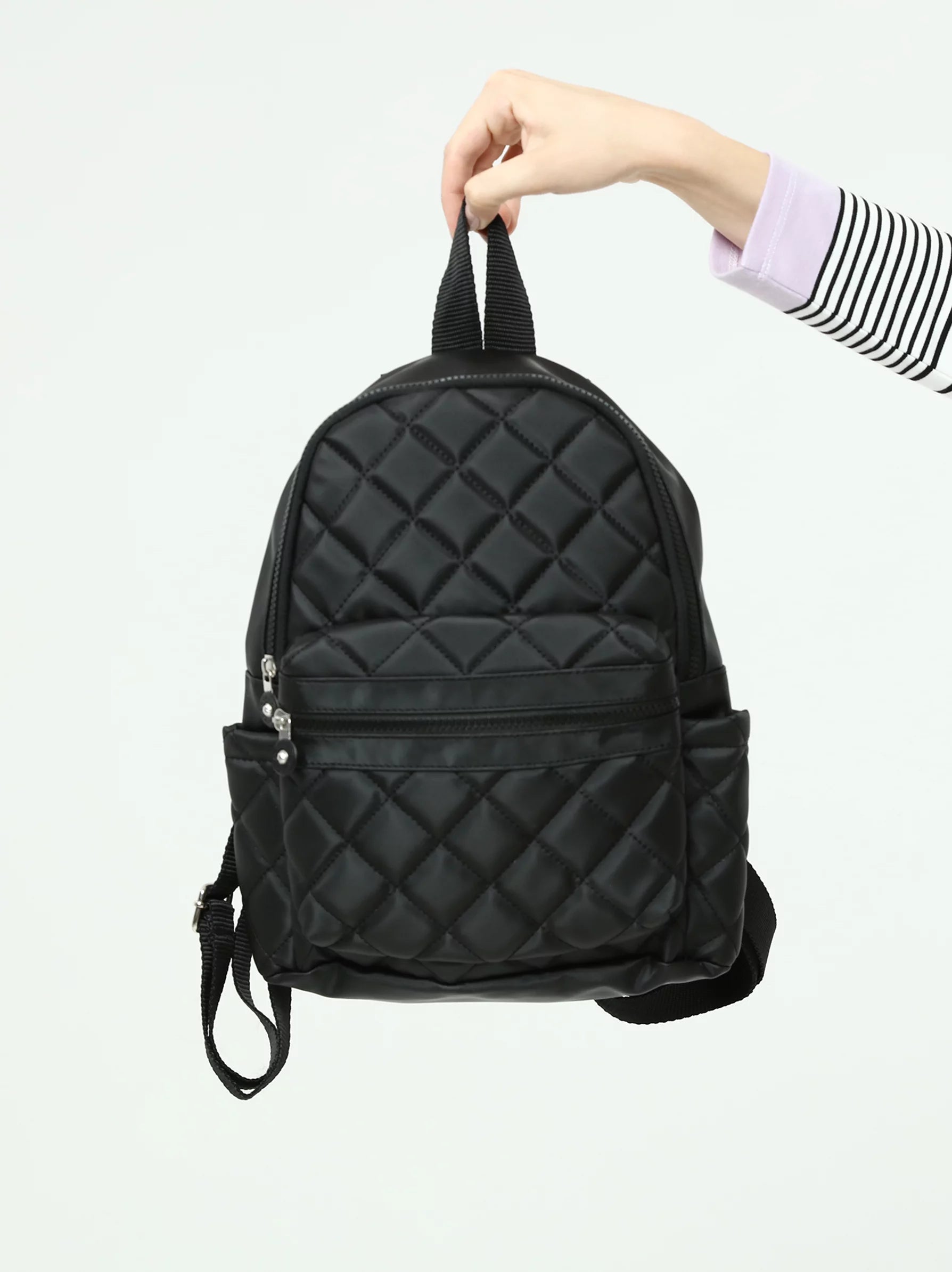 Black Quilted Backpack for Women Modora UK
