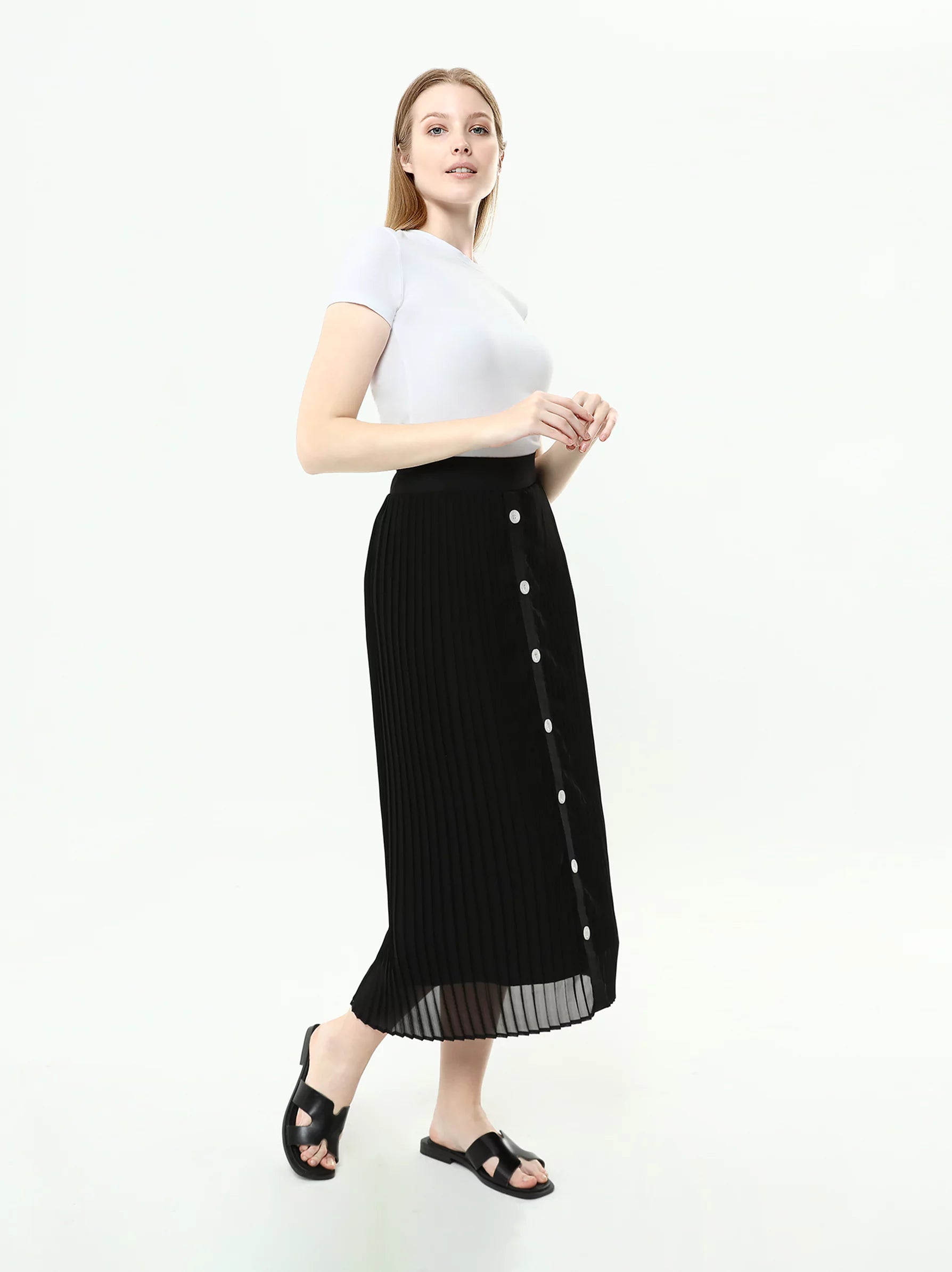 black midi skirt