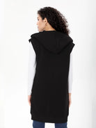 black zip through hoodie womens