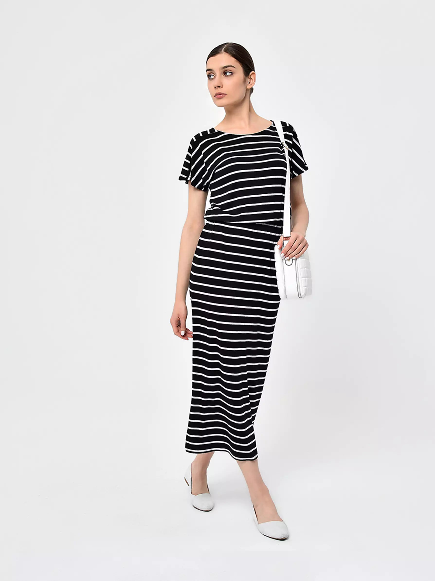 Striped midi dress