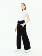 black wide leg sweatpant