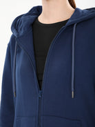 shop Womens Blue Longline Hoodie